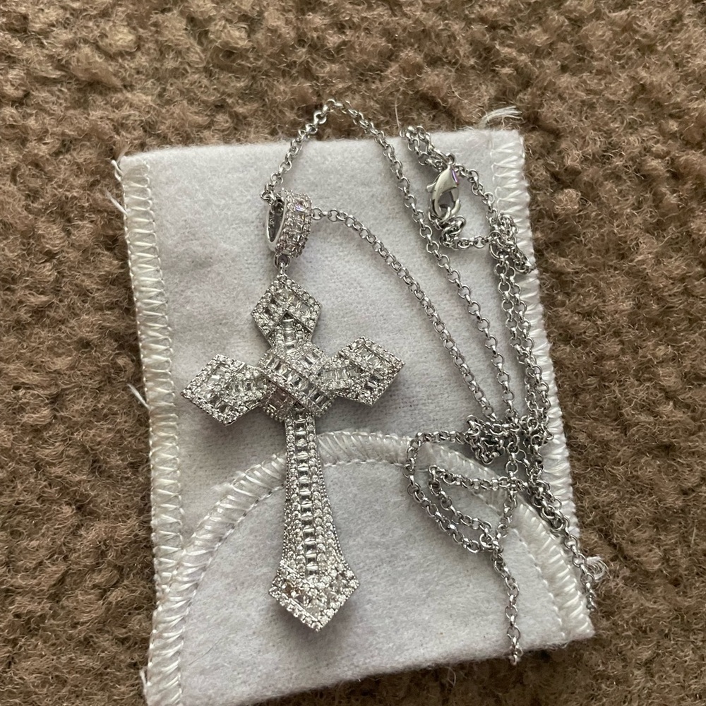 Crystal Pave Cross Necklace